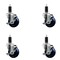 Service Caster 3.5'' SS Solid Poly Swivel 1-1/4'' Expanding Stem Caster Set with Brake, 4PK SCC-SSEX20S3514-SPUS-TLB-114-4 - alternate 1